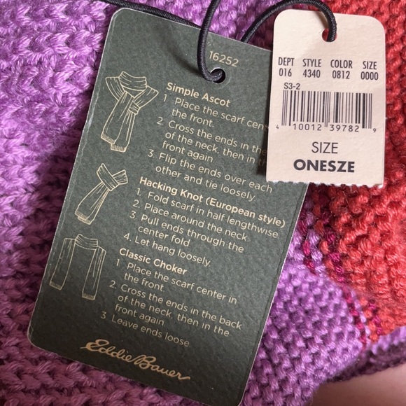 Eddie Bauer Striped Knit Scarf NWT - Picture 11 of 13